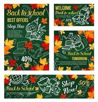 Back to school special offer sale banner design vector