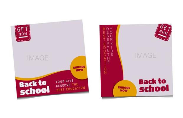 back to school social media post. back to school web banner template.