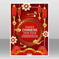 Chinese New Year Poster Template vector