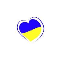 Love Ukraine emblem, greetings card. Ukraine independence day, national holiday 24th of august with vector heart in flag colors