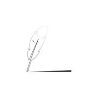 feather quill pen icon vector