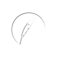 feather quill pen icon vector