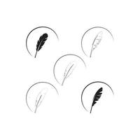 feather quill pen icon vector