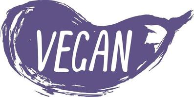 eggplant vegan icon vector