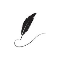 feather quill pen icon vector