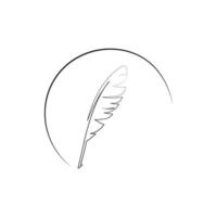 feather quill pen icon vector