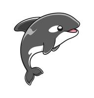 linda ilustración de vector de ballena orca. clipart de dibujos animados de ballena asesina.