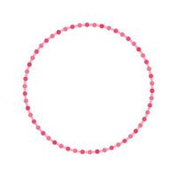 Round pastel frame with polka dot pattern design. Simple minimal Valentine's Day decorative element. vector