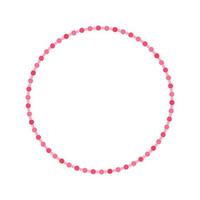 Round pastel frame with polka dot pattern design. Simple minimal Valentine's Day decorative element. vector