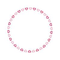 Round pastel frame with heart pattern design. Simple minimal Valentine's Day decorative element. vector