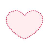 Heart shape frame with pink and red pastel polka dot pattern design. Simple minimal Valentine's Day decorative element. vector