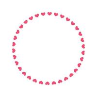 Round pastel frame with heart pattern design. Simple minimal Valentine's Day decorative element. vector