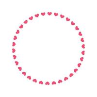 Round pastel frame with heart pattern design. Simple minimal Valentine's Day decorative element. vector