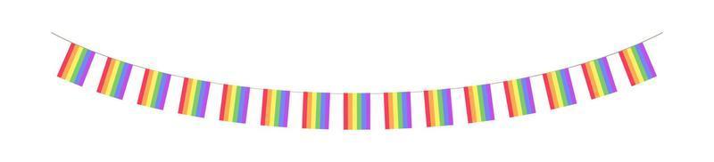 Rainbow flag pride month garland bunting divider simple vector illustration clipart