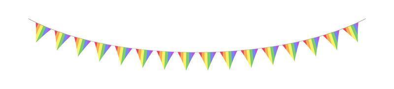 Rainbow pennant garland bunting divider simple vector illustration clipart