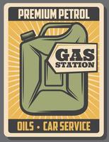 Car oil store or gas station canister vector