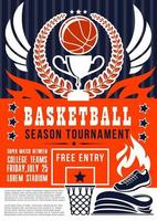 Basketball game season tournament, vector