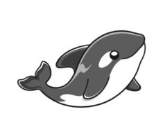 linda ilustración de vector de ballena orca. clipart de dibujos animados de ballena asesina.