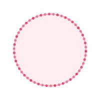 Round pastel frame with polka dot pattern design. Simple minimal Valentine's Day decorative element. vector