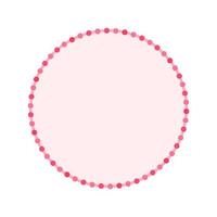 Round pastel frame with polka dot pattern design. Simple minimal Valentine's Day decorative element. vector