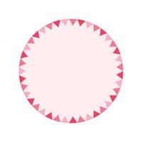 Round pastel frame with triangle pennant pattern design. Simple minimal Valentine's Day decorative element. vector
