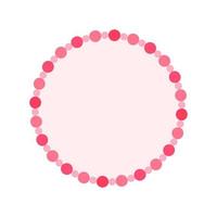 Round pastel frame with pink polka dot pattern design. Simple minimal Valentine's Day decorative element. vector