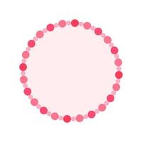 Round pastel frame with pink polka dot pattern design. Simple minimal Valentine's Day decorative element. vector