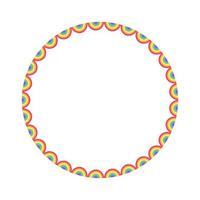 Rainbow scallop frame. Simple minimal border template. vector