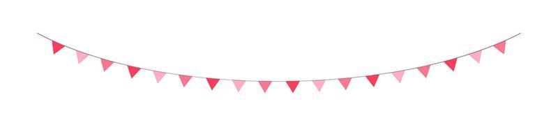 Valentine's Day triangle pennant banner bunting vector illustration clipart