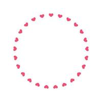 Round pastel frame with heart pattern design. Simple minimal Valentine's Day decorative element. vector