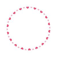 Round pastel frame with heart pattern design. Simple minimal Valentine's Day decorative element. vector