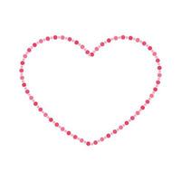 Heart shape frame with pink and red pastel polka dot pattern design. Simple minimal Valentine's Day decorative element. vector