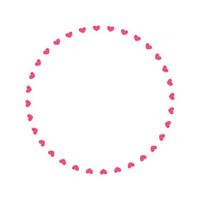 Round pastel frame with heart pattern design. Simple minimal Valentine's Day decorative element. vector