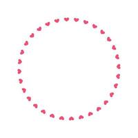 Round pastel frame with heart pattern design. Simple minimal Valentine's Day decorative element. vector