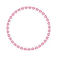 Round pastel frame with heart pattern design. Simple minimal Valentine's Day decorative element. vector