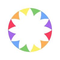 Rainbow triangle flag pattern frame. Simple minimal border template. vector
