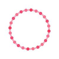Round pastel frame with pink polka dot pattern design. Simple minimal Valentine's Day decorative element. vector