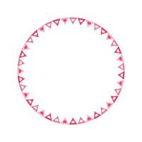Round pastel frame with heart pattern design. Simple minimal Valentine's Day decorative element. vector