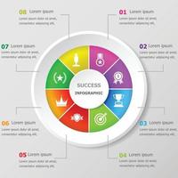 Infographic design template with success icons vector