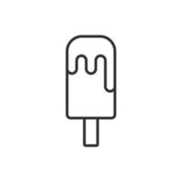 Ice cream icon in flat style. Sundae vector illustration on white isolated background. Sorbet dessert business concept.