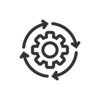 Workflow icon in flat style. Gear effective vector illustration on white isolated background. Process organization business concept.