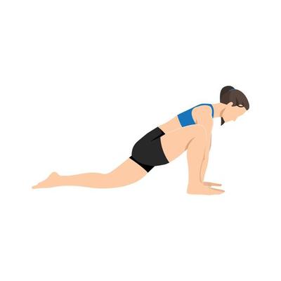 Woman doing Inside dragon Pose, Gecko Pose. Beautiful girl practice Utthan Pristhasana. Flat vector illustration isolated on white background