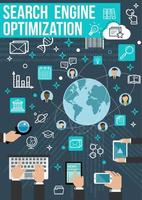 SEO optimization banner. Web business design vector