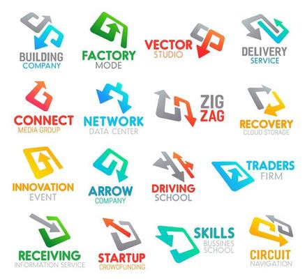 Pointers and arrows abstract icons