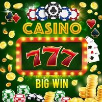 Poker club, roulette wheel, casino gambling vector
