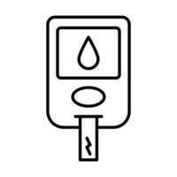 vector de icono de tira de prueba de medidor de glucosa en sangre para diseño gráfico, logotipo, sitio web, medios sociales, aplicación móvil, ilustración de interfaz de usuario.