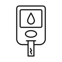 blood glucose meter testing strip icon vector for graphic design, logo, web site, social media, mobile app, ui illustration.