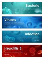 Hepatitis b and infection, bacteria and viruses vector