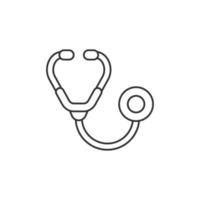 Stethoscope icon in flat style. Heart diagnostic vector illustration on isolated background. Medicine sign business concept.