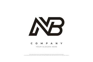 Initial Letter NB Logo Design Vector